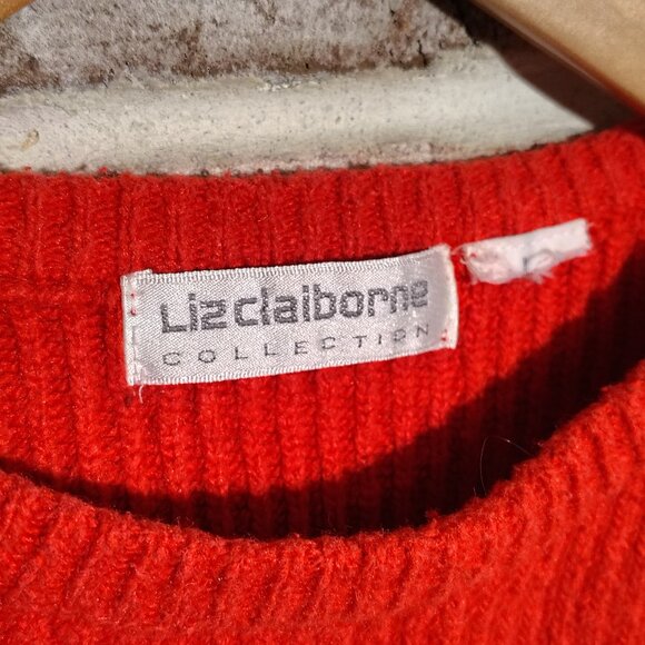 Vintage Liz Claiborne Red Sweater Shirt - Large - Picture 3 of 5